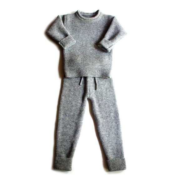 SOLD Handmade baby wool suit GREEN - Picture 1 of 7